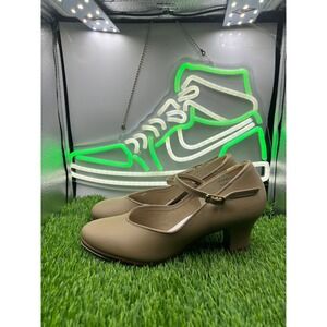 Theatricals H317 Tan Mary Jane Tap Shoes Capezio Tele Tone Taps Womens 7 M